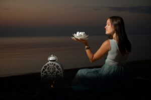 brunette-with-a-lotus-flower